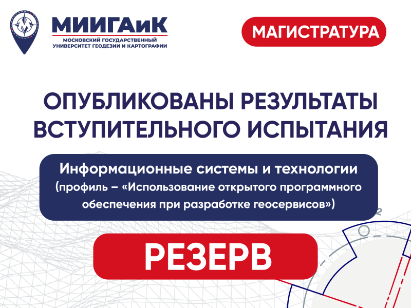 Результаты вступительного испытания по направлению подготовки в сетевую магистратуру 09.04.02 Информационные системы и технологии (резервный день)